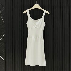Miu Miu white knitted halter dress